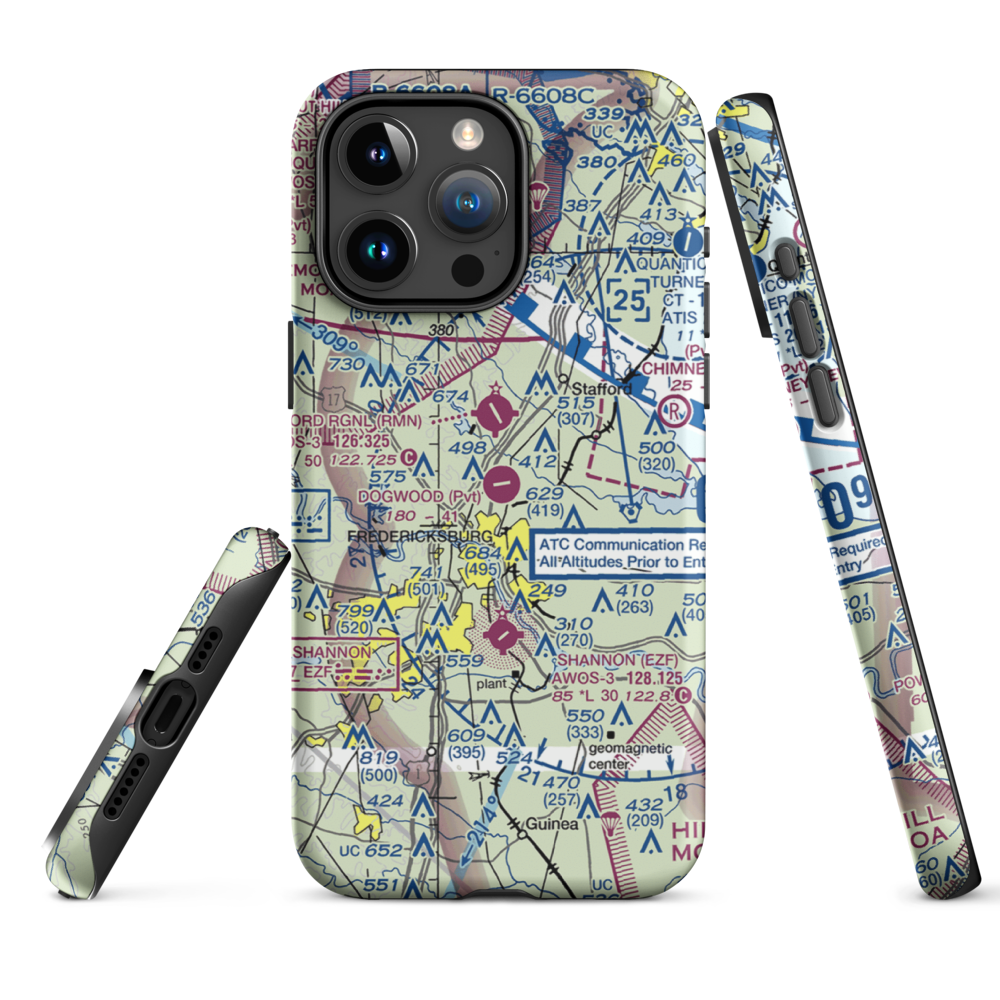 Dogwood Airpark (VA42) VFR Sectional  Tough iPhone Case iPhone 15 Pro Max model shown