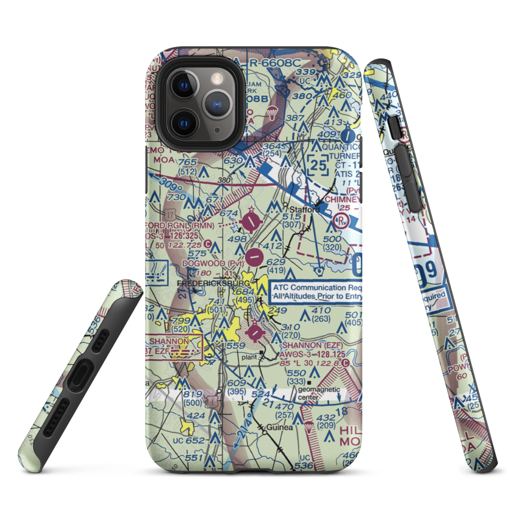 Dogwood Airpark (VA42) VFR Sectional  Tough iPhone Case iPhone 11 Pro Max model shown
