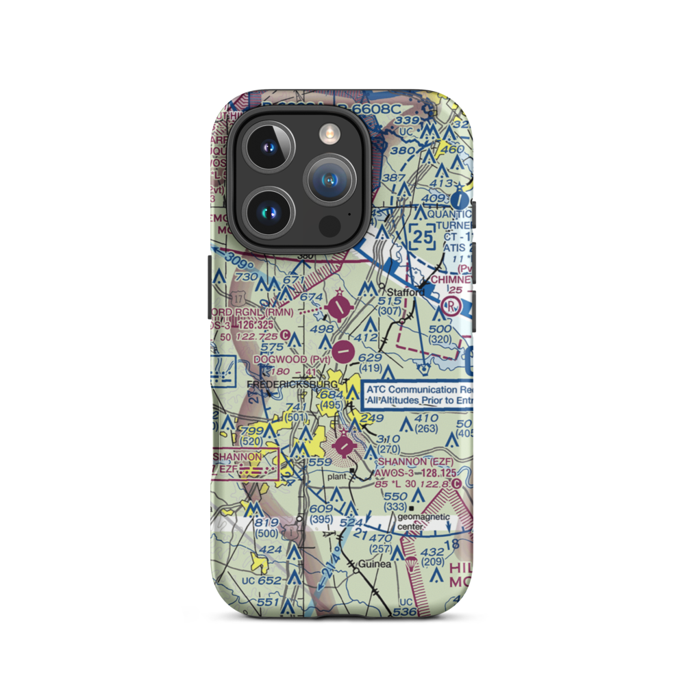 Dogwood Airpark (VA42) VFR Sectional  Tough iPhone Case iPhone 16 Pro model shown