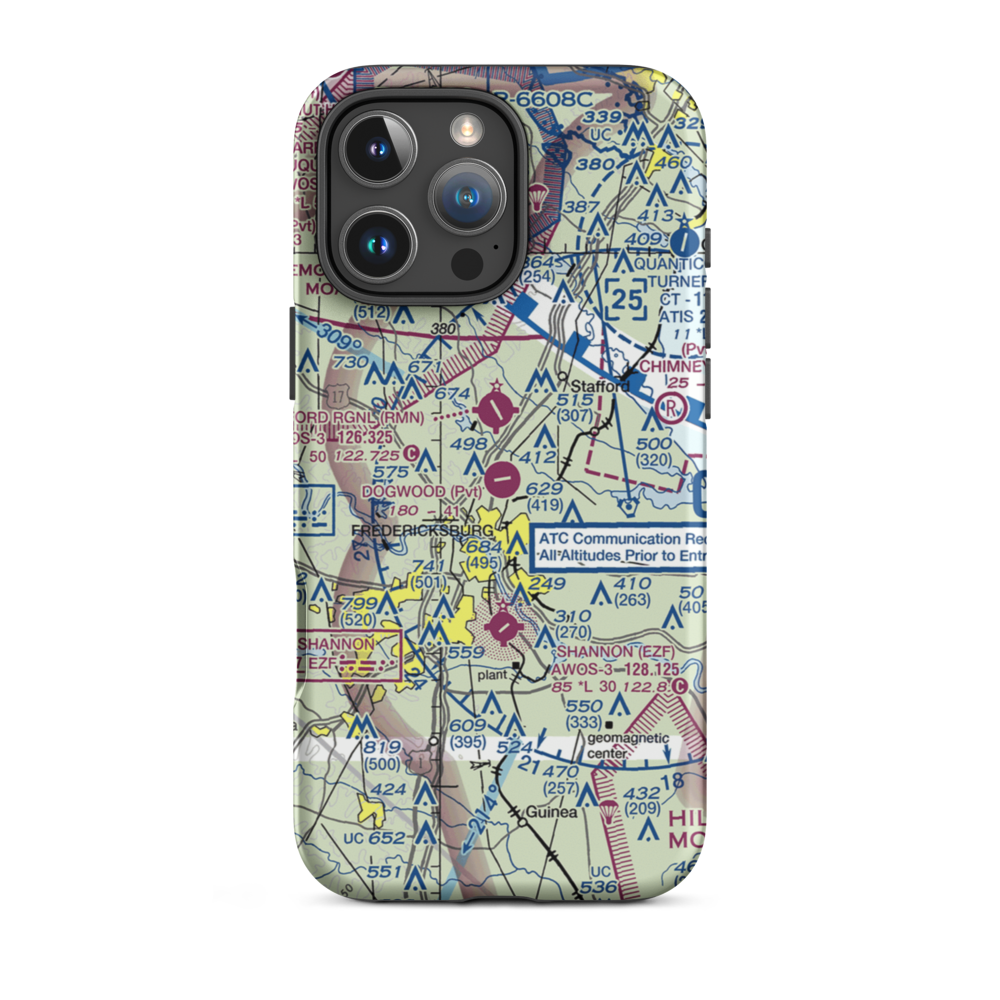 Dogwood Airpark (VA42) VFR Sectional  Tough iPhone Case iPhone 16 Pro Max model shown