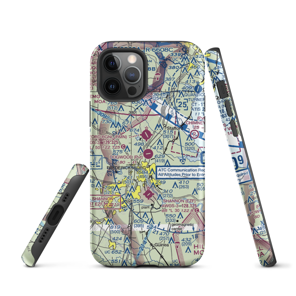 Dogwood Airpark (VA42) VFR Sectional  Tough iPhone Case iPhone 12 Pro model shown