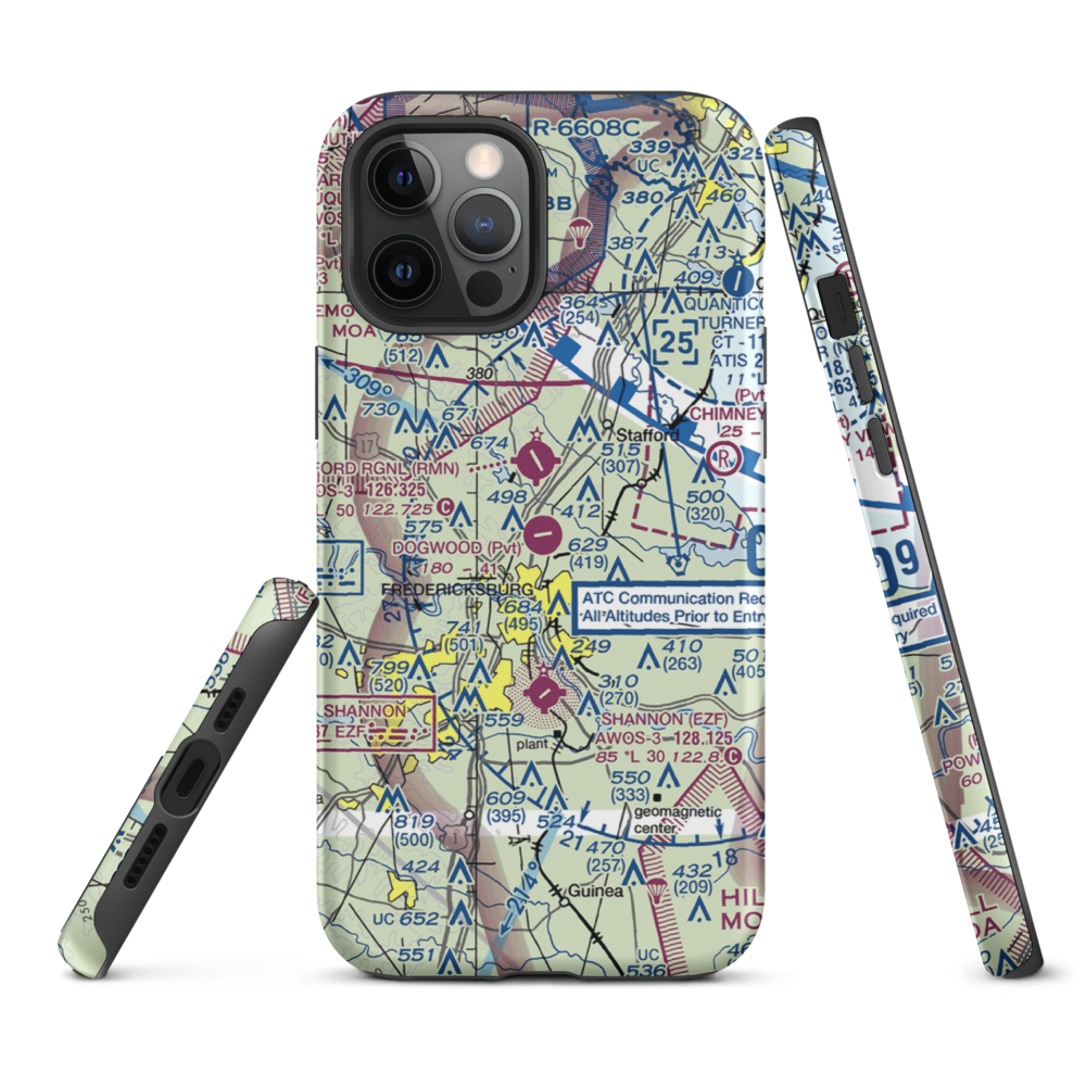 Dogwood Airpark (VA42) VFR Sectional  Tough iPhone Case iPhone 12 Pro Max model shown