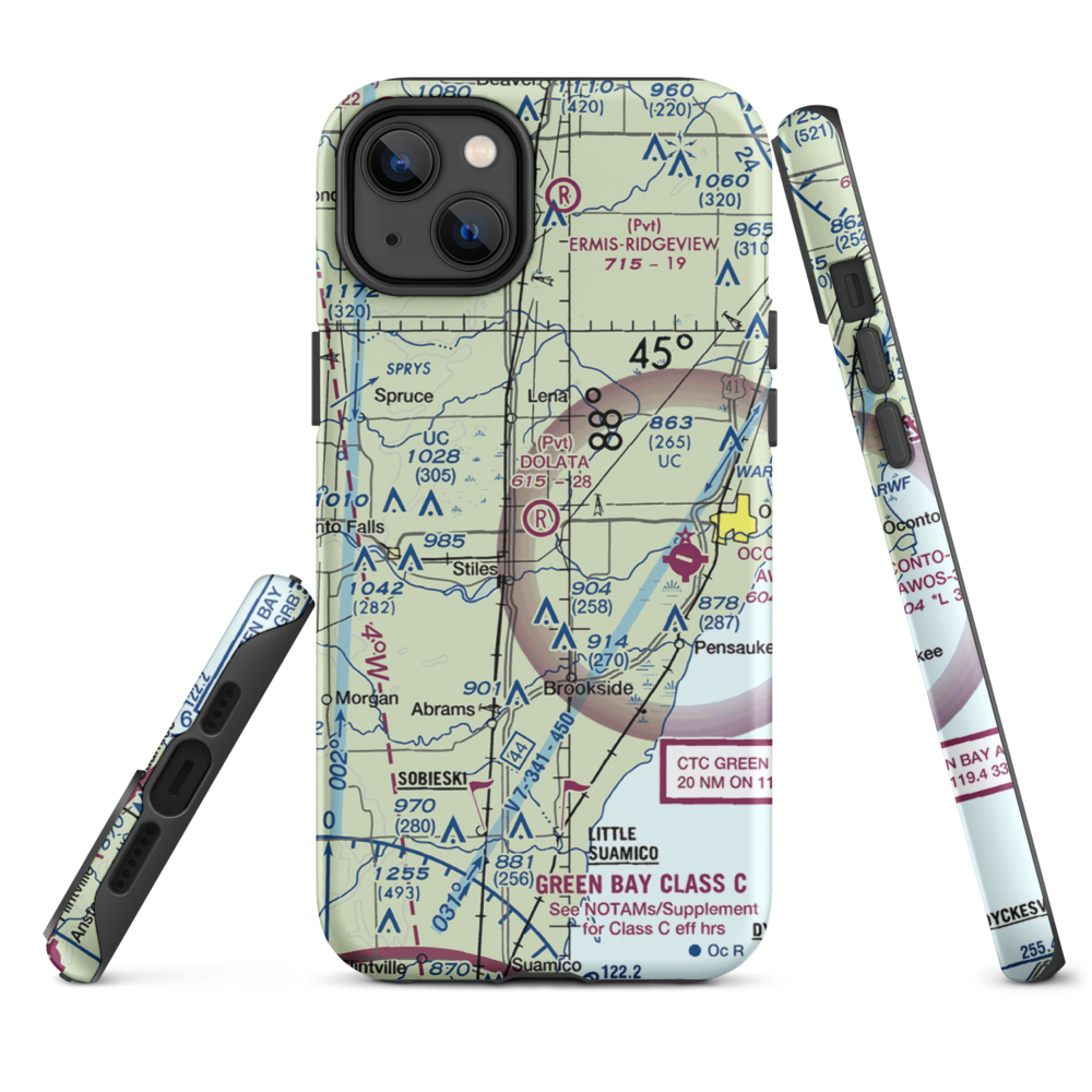 Dolata Airport (6WI5) VFR Sectional  Tough iPhone Case iPhone 14 Plus model shown