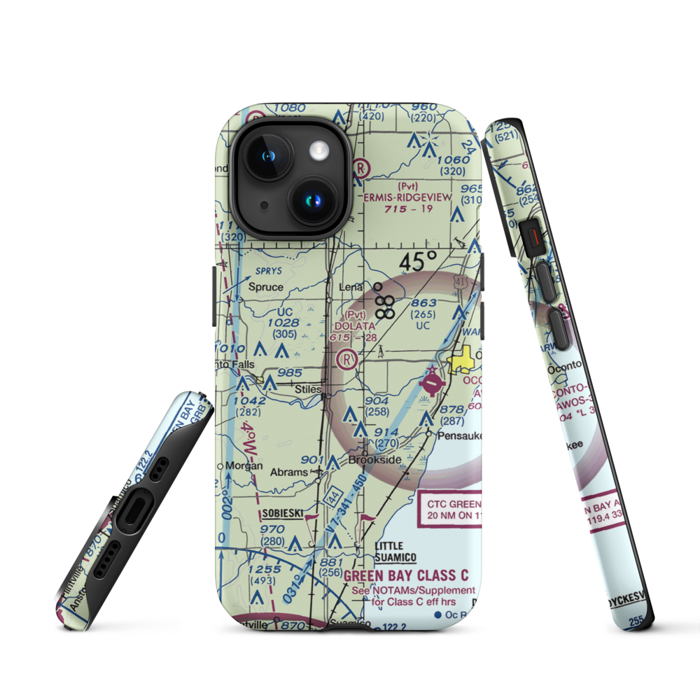 Dolata Airport (6WI5) VFR Sectional  Tough iPhone Case iPhone 15 model shown
