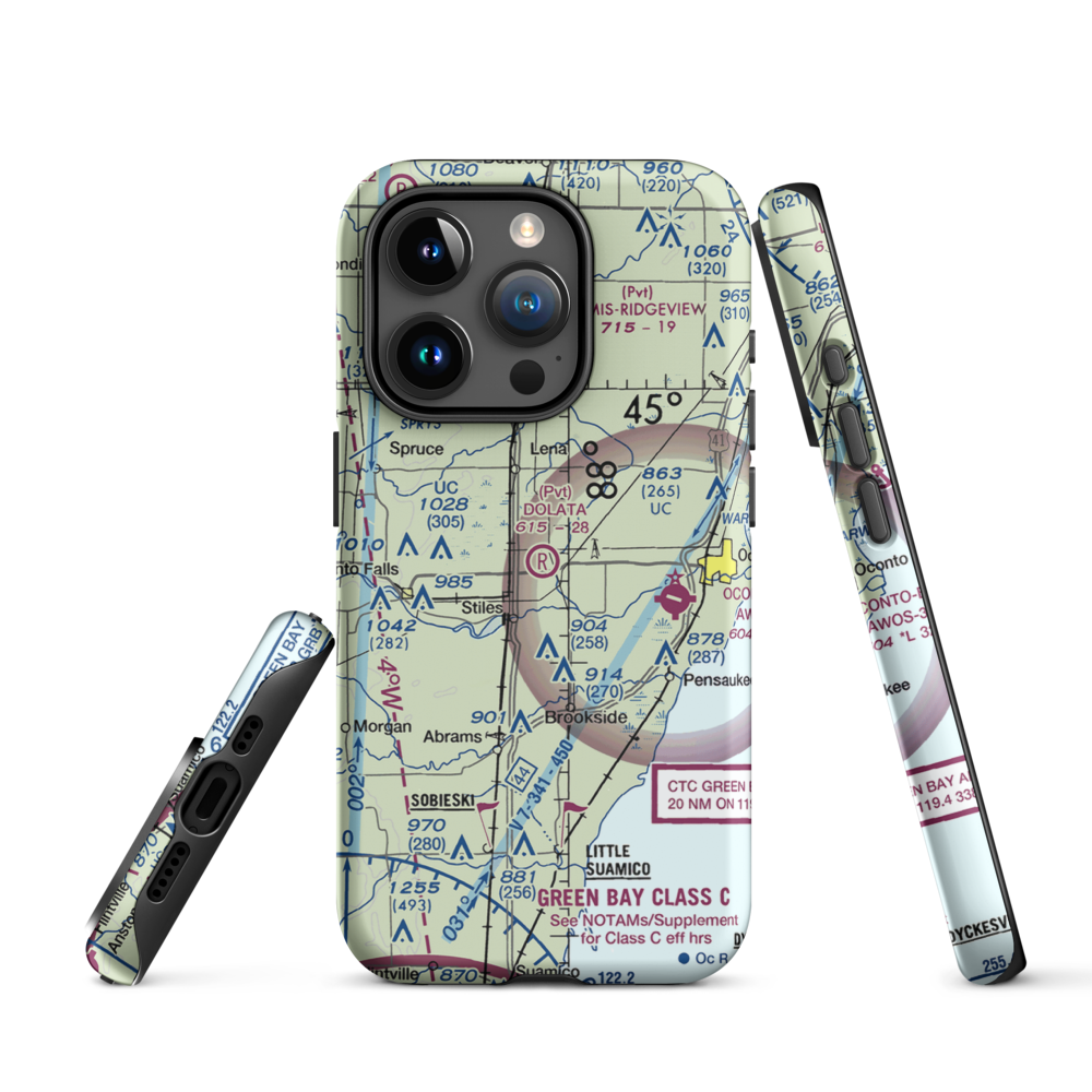 Dolata Airport (6WI5) VFR Sectional  Tough iPhone Case iPhone 15 Pro model shown