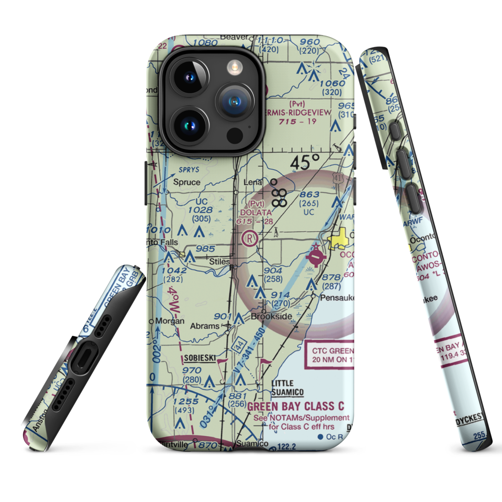 Dolata Airport (6WI5) VFR Sectional  Tough iPhone Case iPhone 15 Pro Max model shown