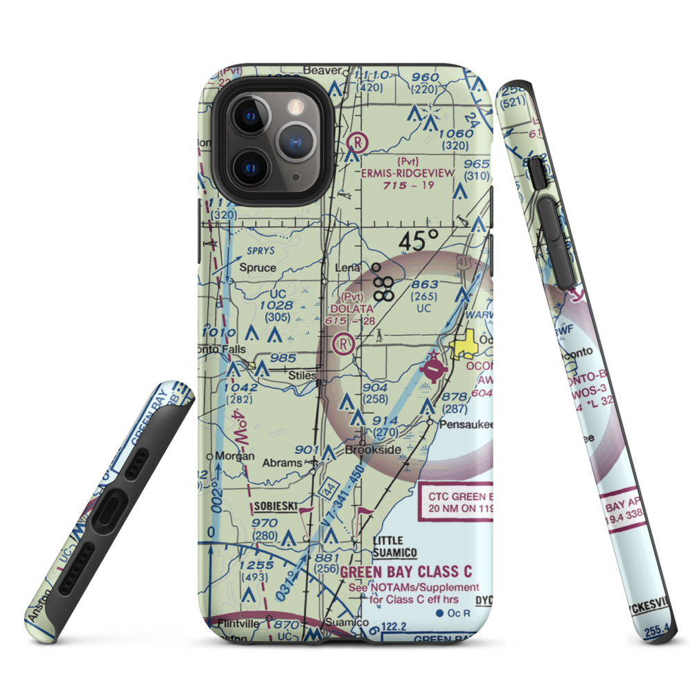 Dolata Airport (6WI5) VFR Sectional  Tough iPhone Case iPhone 11 Pro Max model shown