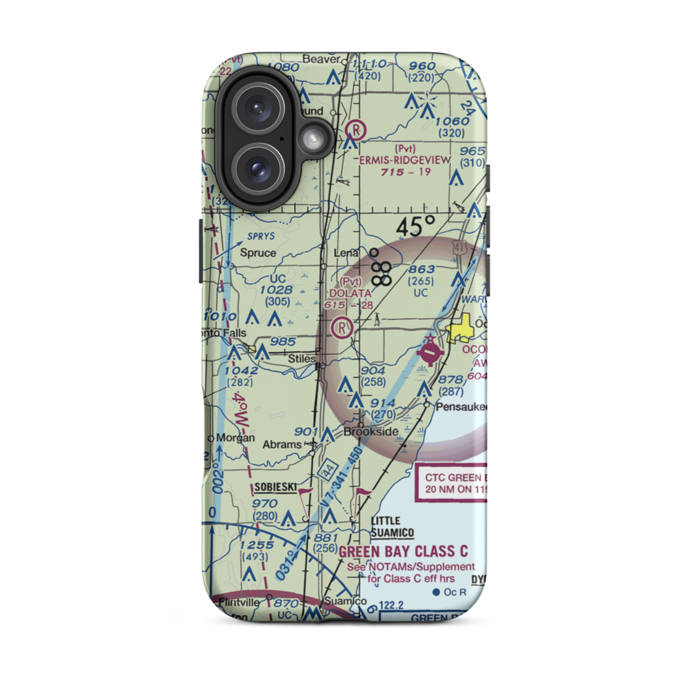 Dolata Airport (6WI5) VFR Sectional  Tough iPhone Case iPhone 16 Plus model shown