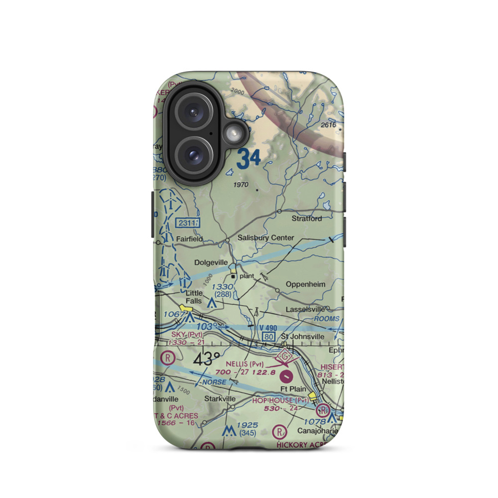 Dolgeville Airport (1F6) VFR Sectional  Tough iPhone Case iPhone 16 model shown