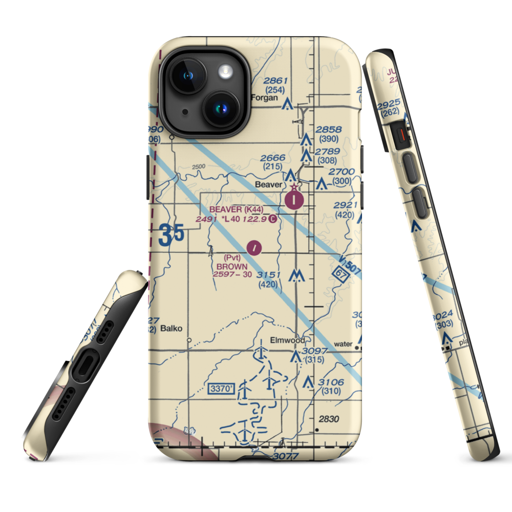 Don Brown Field (3OK6) VFR Sectional  Tough iPhone Case iPhone 15 Plus model shown