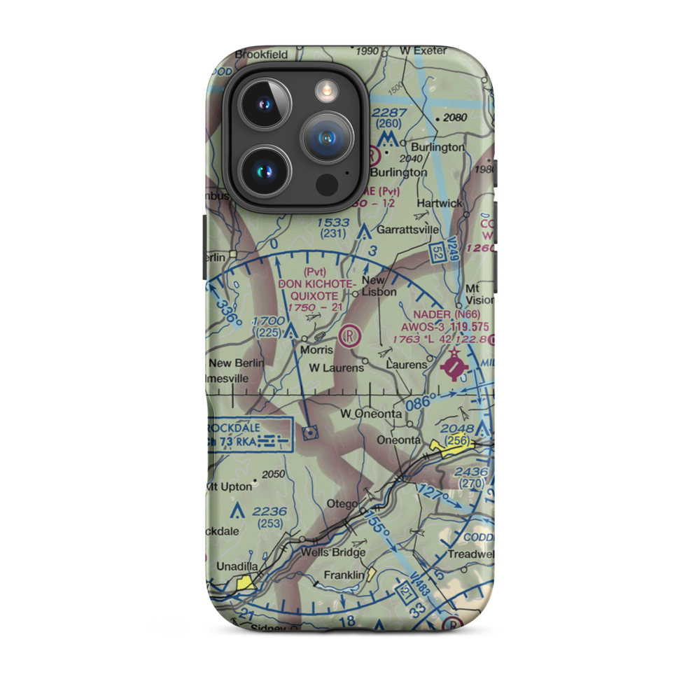 Don Kichote-Quixote Airport (21NK) VFR Sectional  Tough iPhone Case iPhone 16 Pro Max model shown