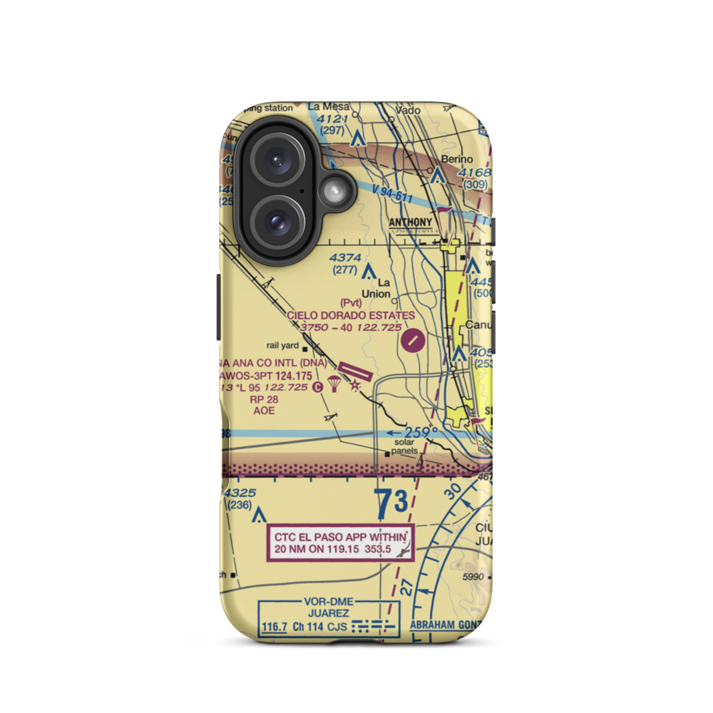 Doña Ana County International Jetport (DNA) VFR Sectional  Tough iPhone Case iPhone 16 model shown
