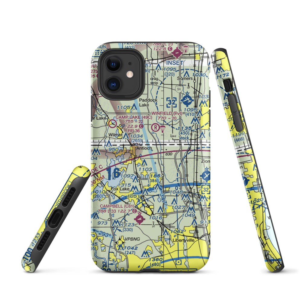Donald Alfred Gade Airport (IL11) VFR Sectional  Tough iPhone Case iPhone 11 model shown