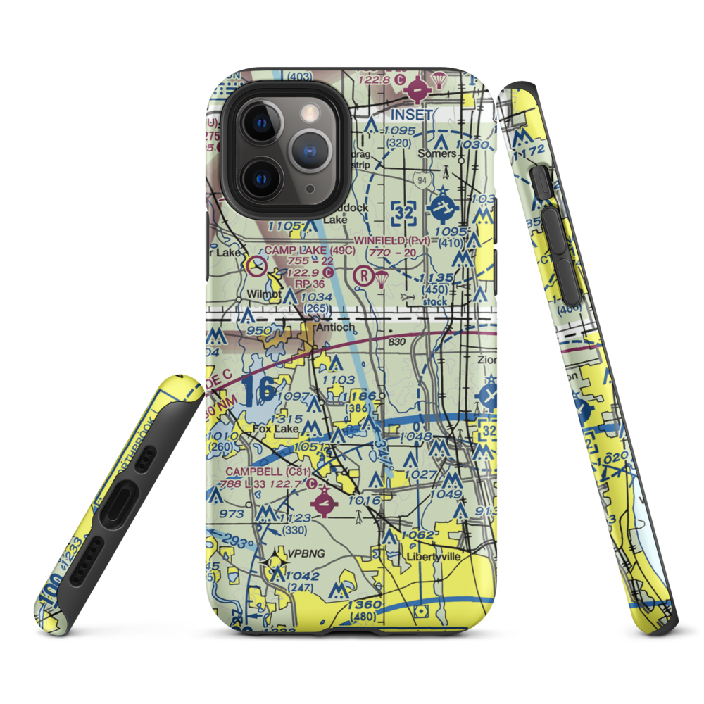 Donald Alfred Gade Airport (IL11) VFR Sectional  Tough iPhone Case iPhone 11 Pro model shown
