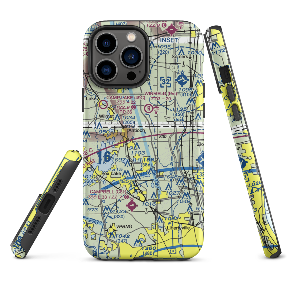Donald Alfred Gade Airport (IL11) VFR Sectional  Tough iPhone Case iPhone 13 Pro Max model shown