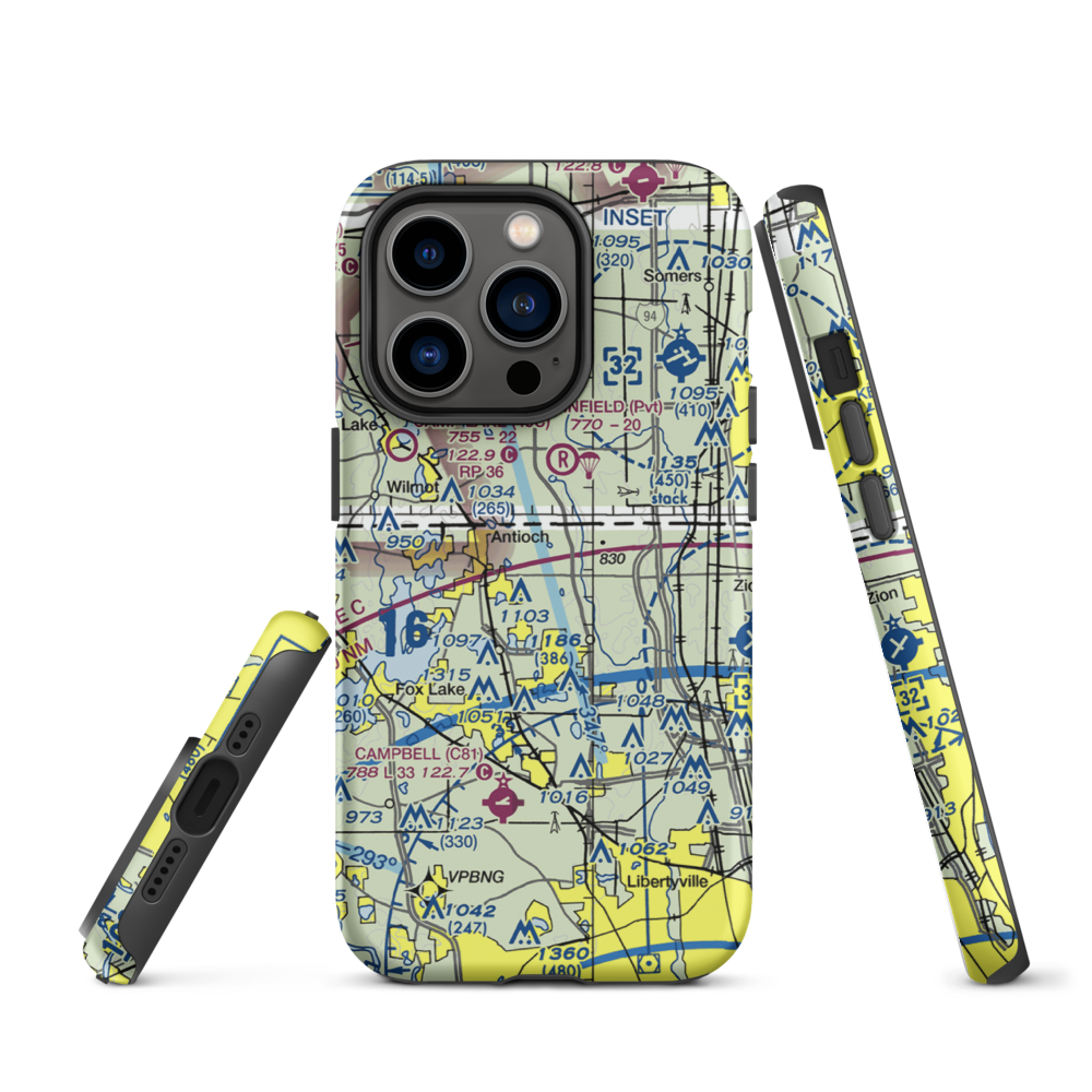 Donald Alfred Gade Airport (IL11) VFR Sectional  Tough iPhone Case iPhone 14 Pro model shown