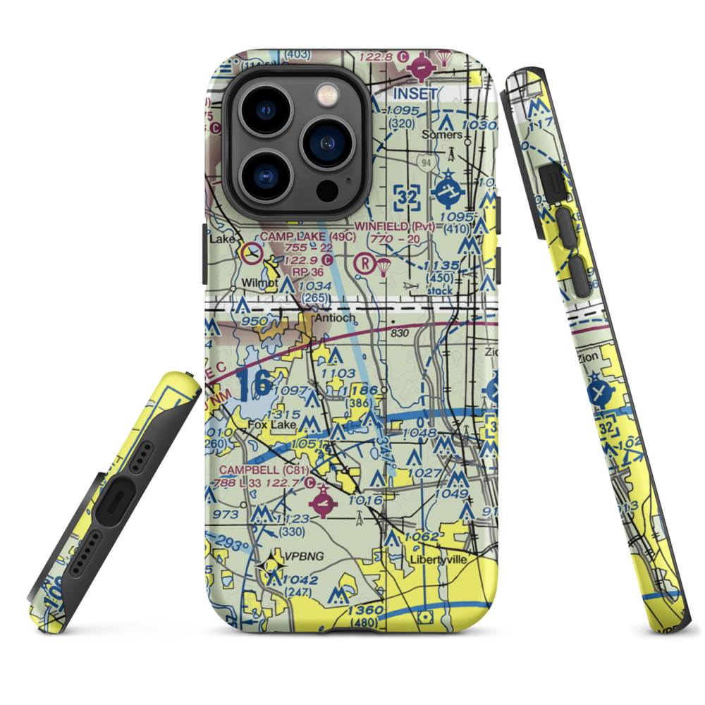 Donald Alfred Gade Airport (IL11) VFR Sectional  Tough iPhone Case iPhone 14 Pro Max model shown