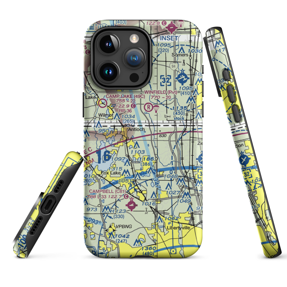 Donald Alfred Gade Airport (IL11) VFR Sectional  Tough iPhone Case iPhone 15 Pro Max model shown