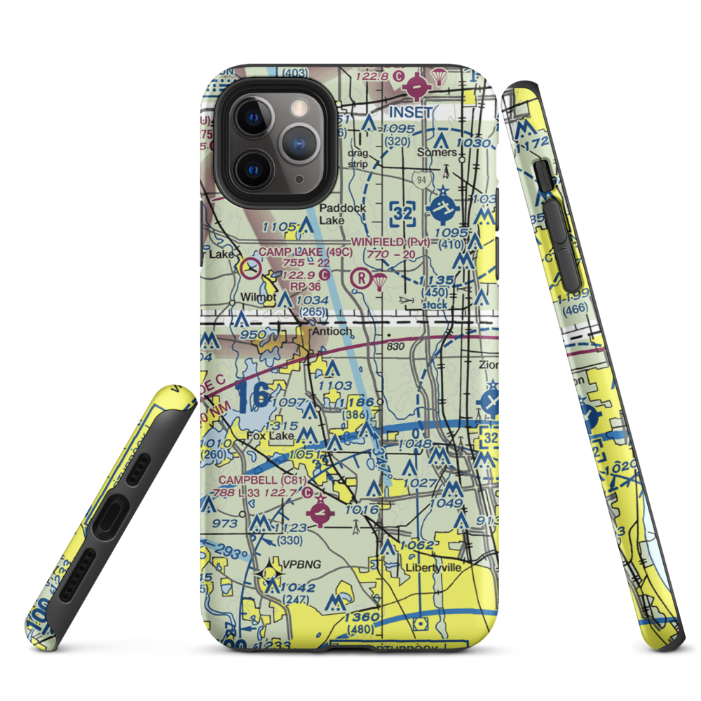Donald Alfred Gade Airport (IL11) VFR Sectional  Tough iPhone Case iPhone 11 Pro Max model shown