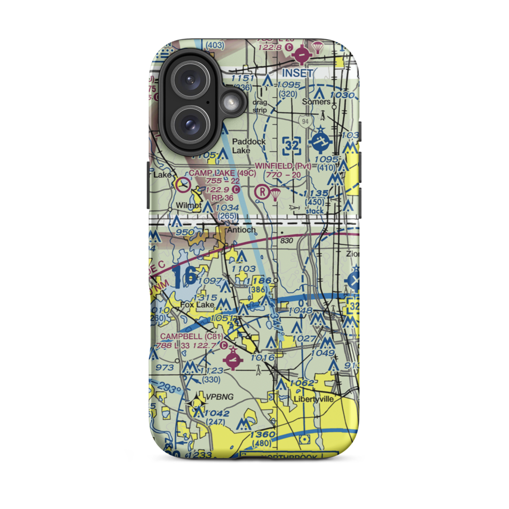 Donald Alfred Gade Airport (IL11) VFR Sectional  Tough iPhone Case iPhone 16 Plus model shown