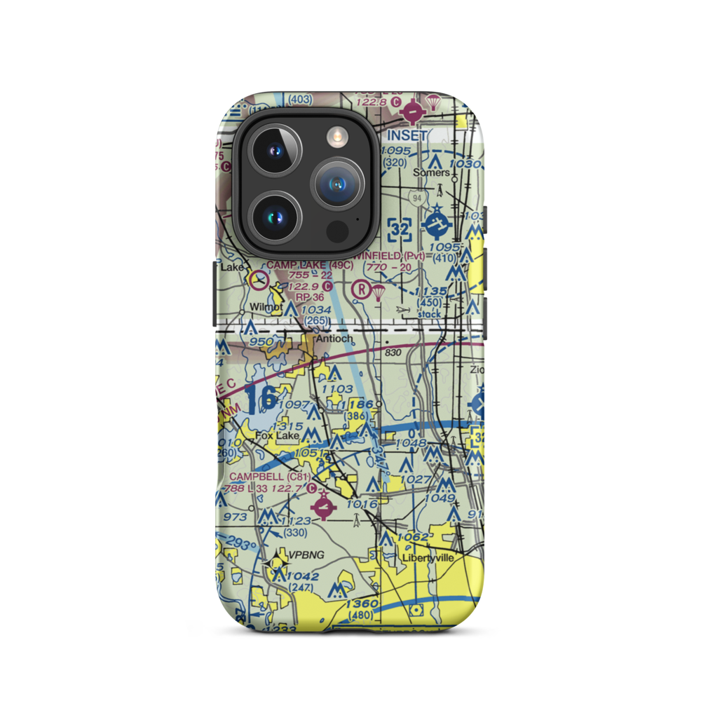 Donald Alfred Gade Airport (IL11) VFR Sectional  Tough iPhone Case iPhone 16 Pro model shown