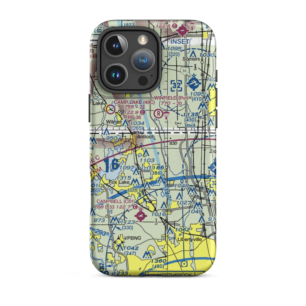 Donald Alfred Gade Airport (IL11) VFR Sectional  Tough iPhone Case iPhone 16 Pro Max model shown