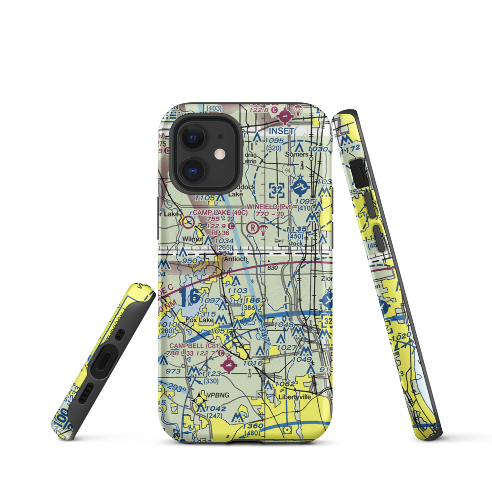 Donald Alfred Gade Airport (IL11) VFR Sectional  Tough iPhone Case iPhone 12 mini model shown