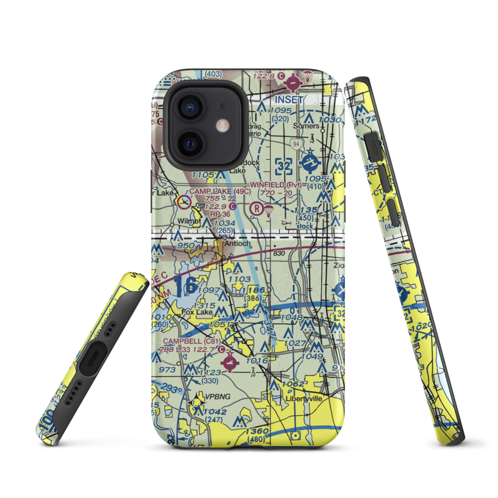 Donald Alfred Gade Airport (IL11) VFR Sectional  Tough iPhone Case iPhone 12 model shown