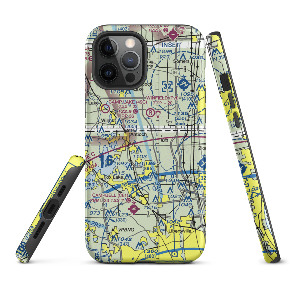 Donald Alfred Gade Airport (IL11) VFR Sectional  Tough iPhone Case iPhone 12 Pro Max model shown