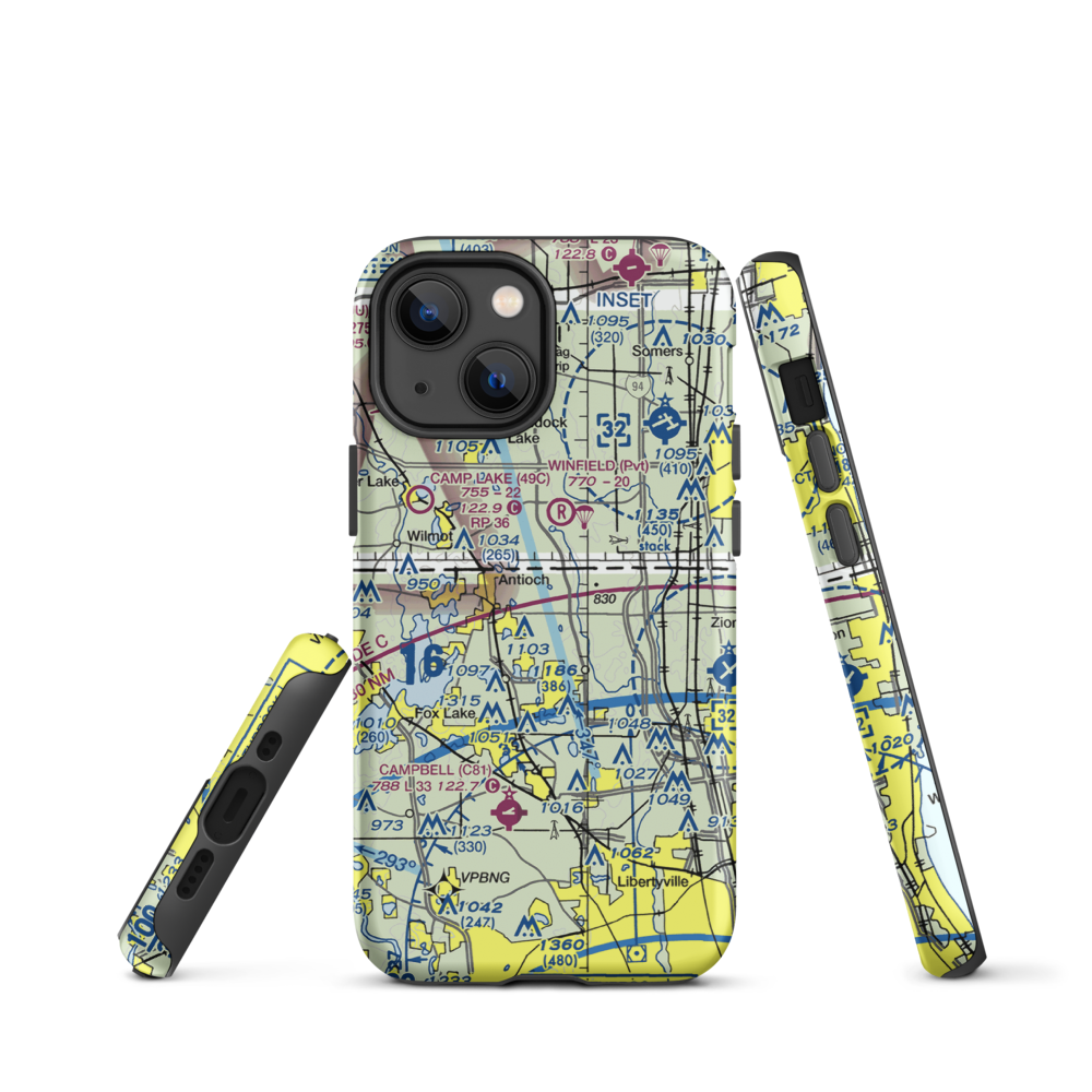 Donald Alfred Gade Airport (IL11) VFR Sectional  Tough iPhone Case iPhone 13 mini model shown