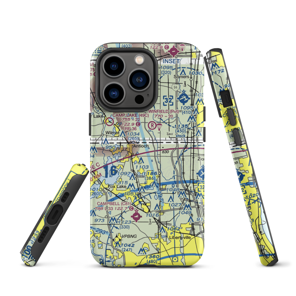 Donald Alfred Gade Airport (IL11) VFR Sectional  Tough iPhone Case iPhone 13 Pro model shown