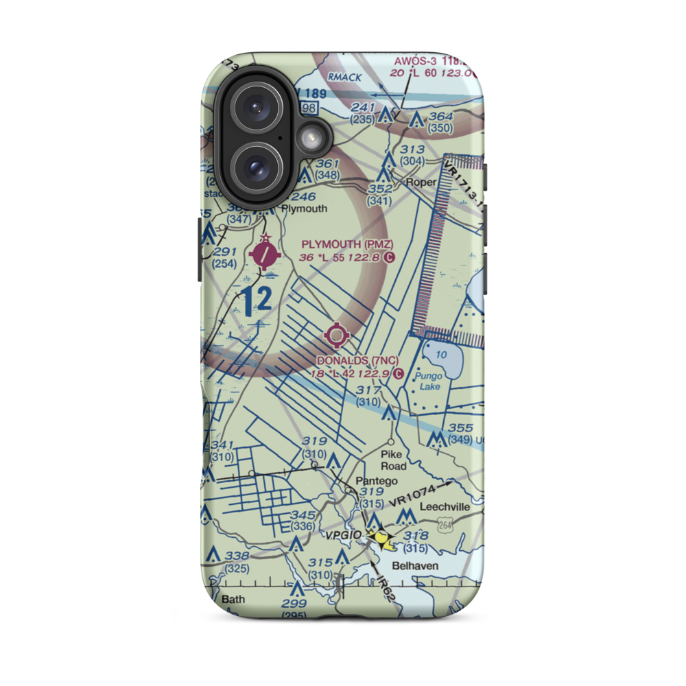 Donald's Air Park Inc. Airport (7NC) VFR Sectional  Tough iPhone Case iPhone 16 Plus model shown