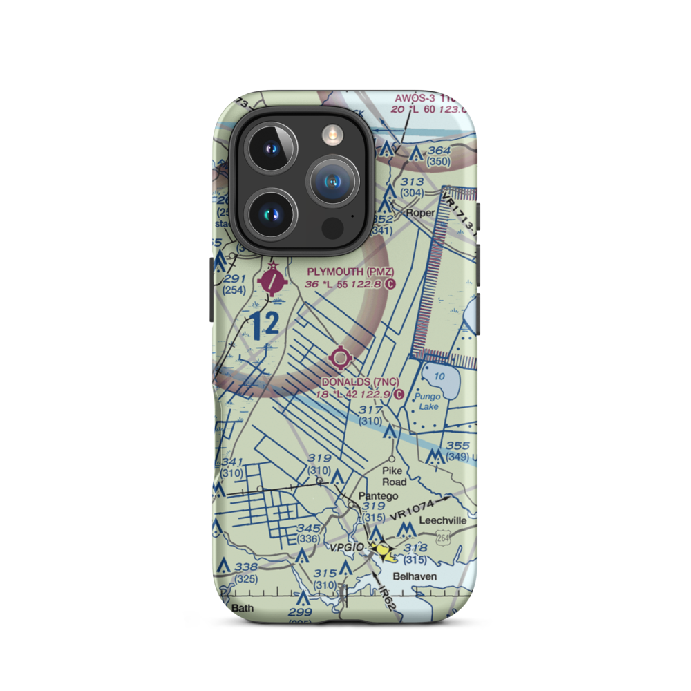 Donald's Air Park Inc. Airport (7NC) VFR Sectional  Tough iPhone Case iPhone 16 Pro model shown