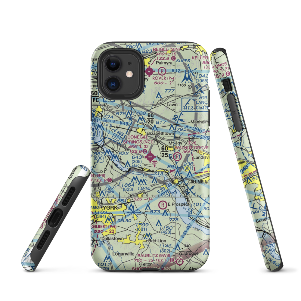 Donegal Springs Airpark (N71) VFR Sectional  Tough iPhone Case iPhone 11 model shown