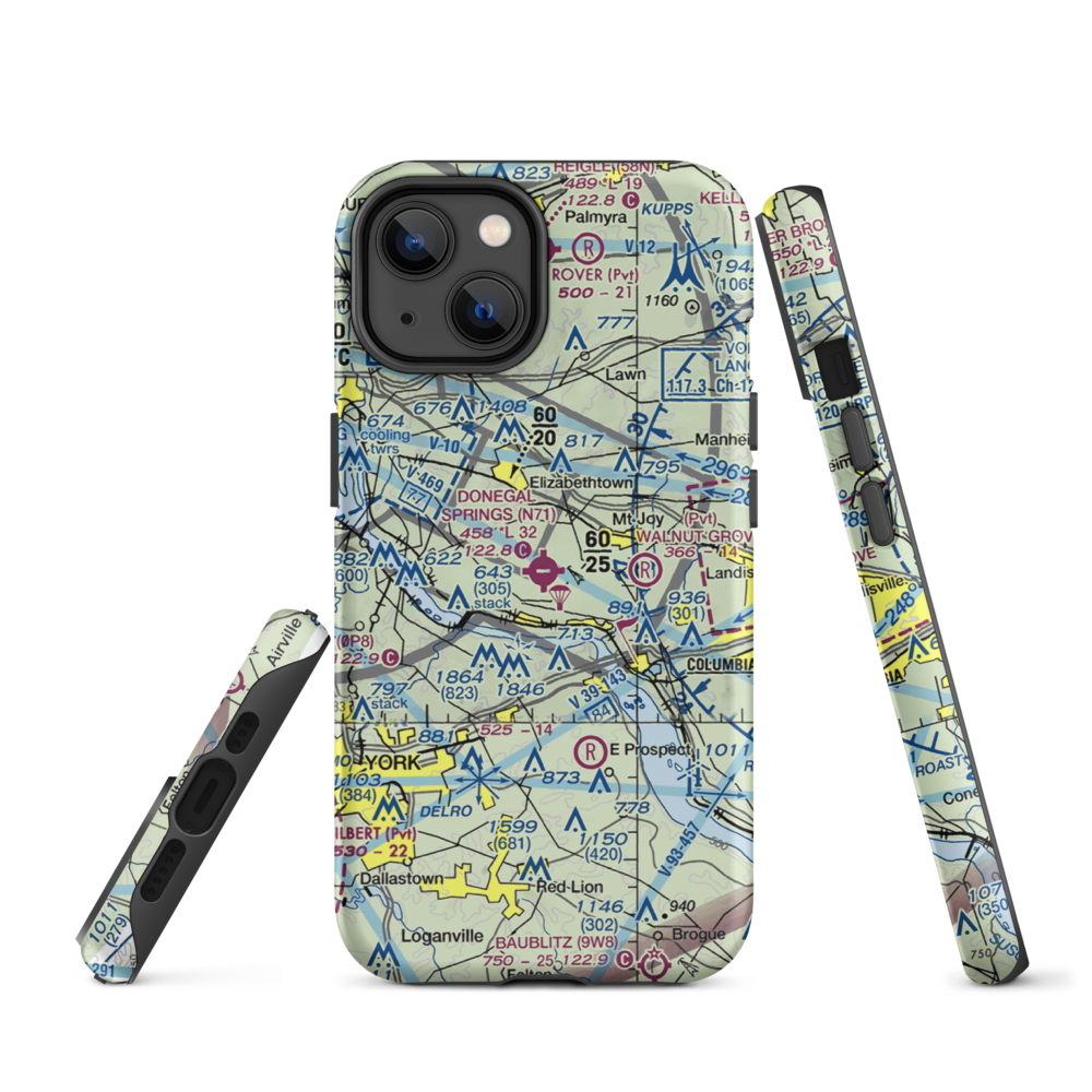 Donegal Springs Airpark (N71) VFR Sectional  Tough iPhone Case iPhone 14 model shown