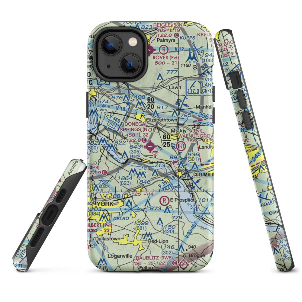 Donegal Springs Airpark (N71) VFR Sectional  Tough iPhone Case iPhone 14 Plus model shown