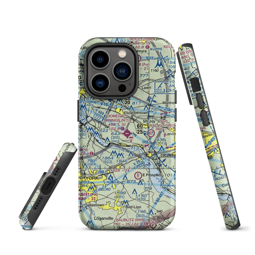 Donegal Springs Airpark (N71) VFR Sectional  Tough iPhone Case iPhone 14 Pro model shown