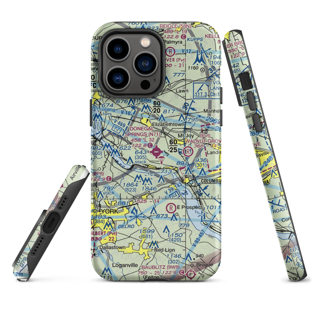 Donegal Springs Airpark (N71) VFR Sectional  Tough iPhone Case iPhone 14 Pro Max model shown