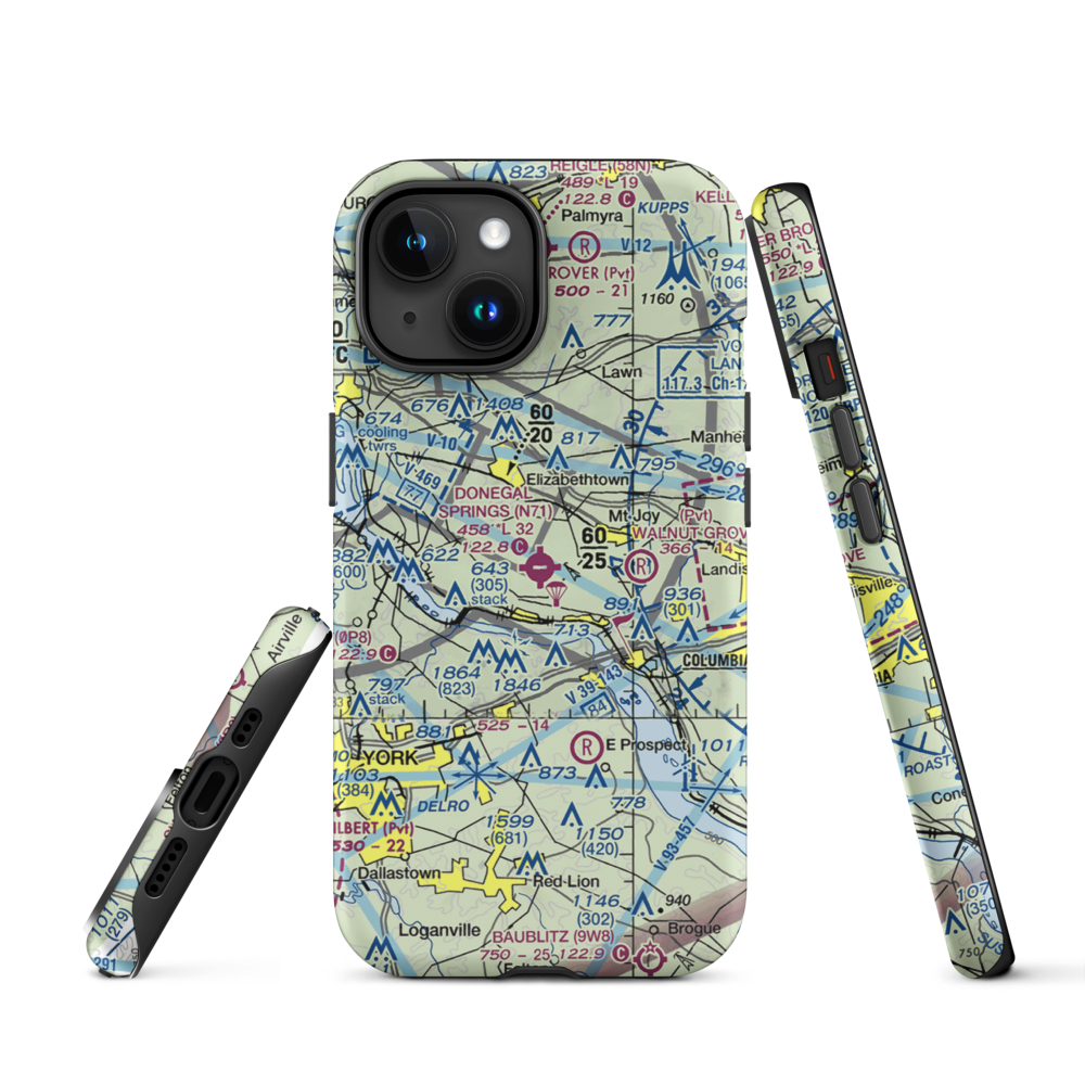 Donegal Springs Airpark (N71) VFR Sectional  Tough iPhone Case iPhone 15 model shown