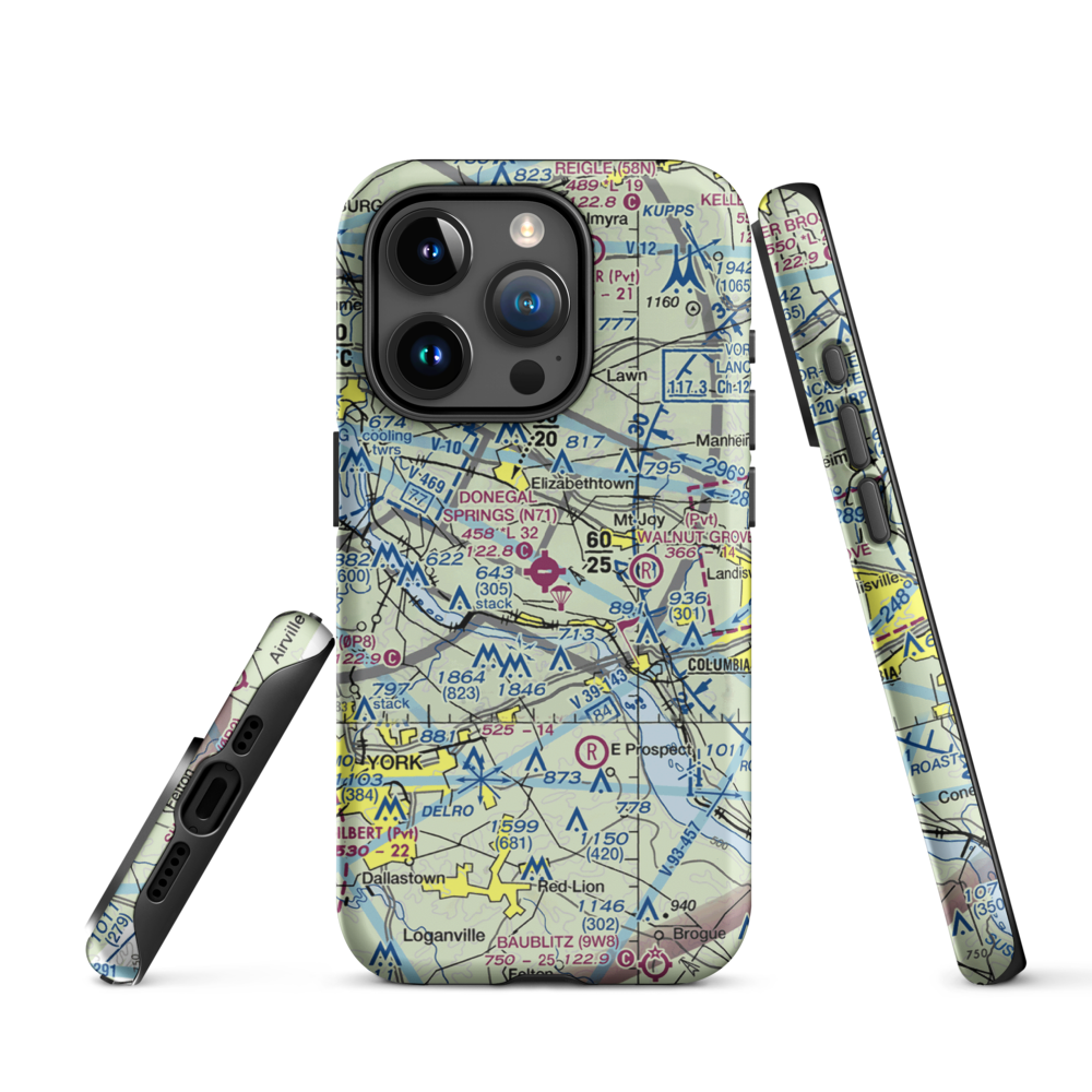 Donegal Springs Airpark (N71) VFR Sectional  Tough iPhone Case iPhone 15 Pro model shown