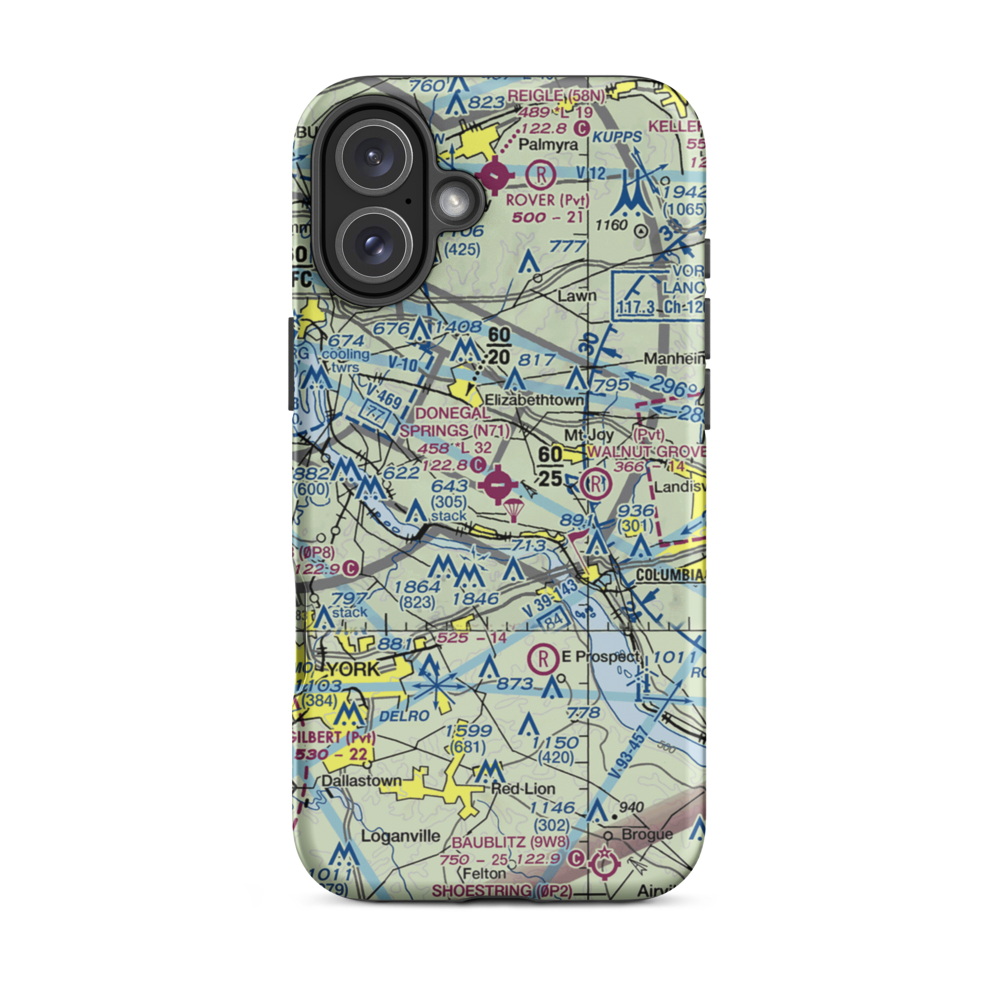 Donegal Springs Airpark (N71) VFR Sectional  Tough iPhone Case iPhone 16 Plus model shown