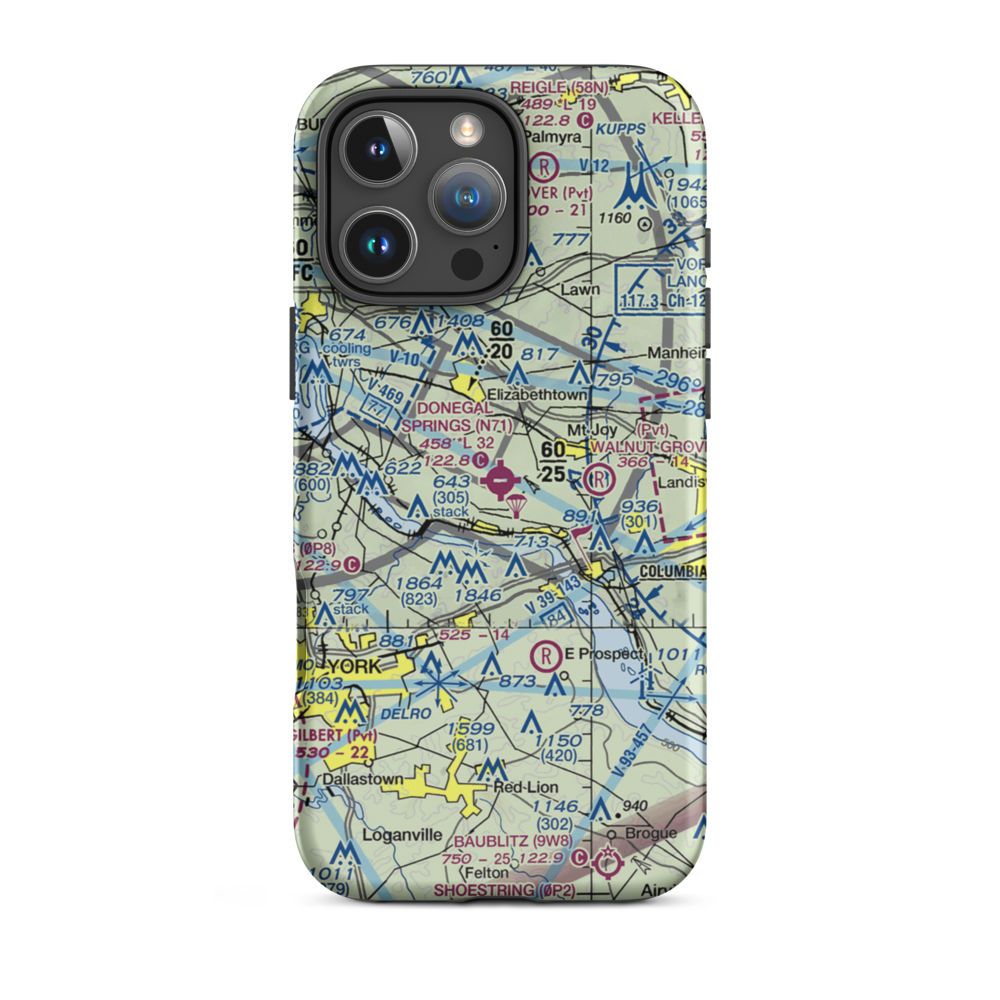 Donegal Springs Airpark (N71) VFR Sectional  Tough iPhone Case iPhone 16 Pro Max model shown