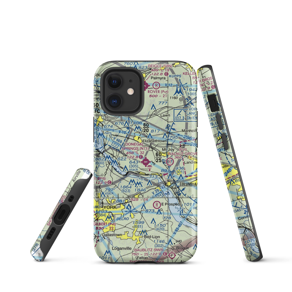 Donegal Springs Airpark (N71) VFR Sectional  Tough iPhone Case iPhone 12 mini model shown