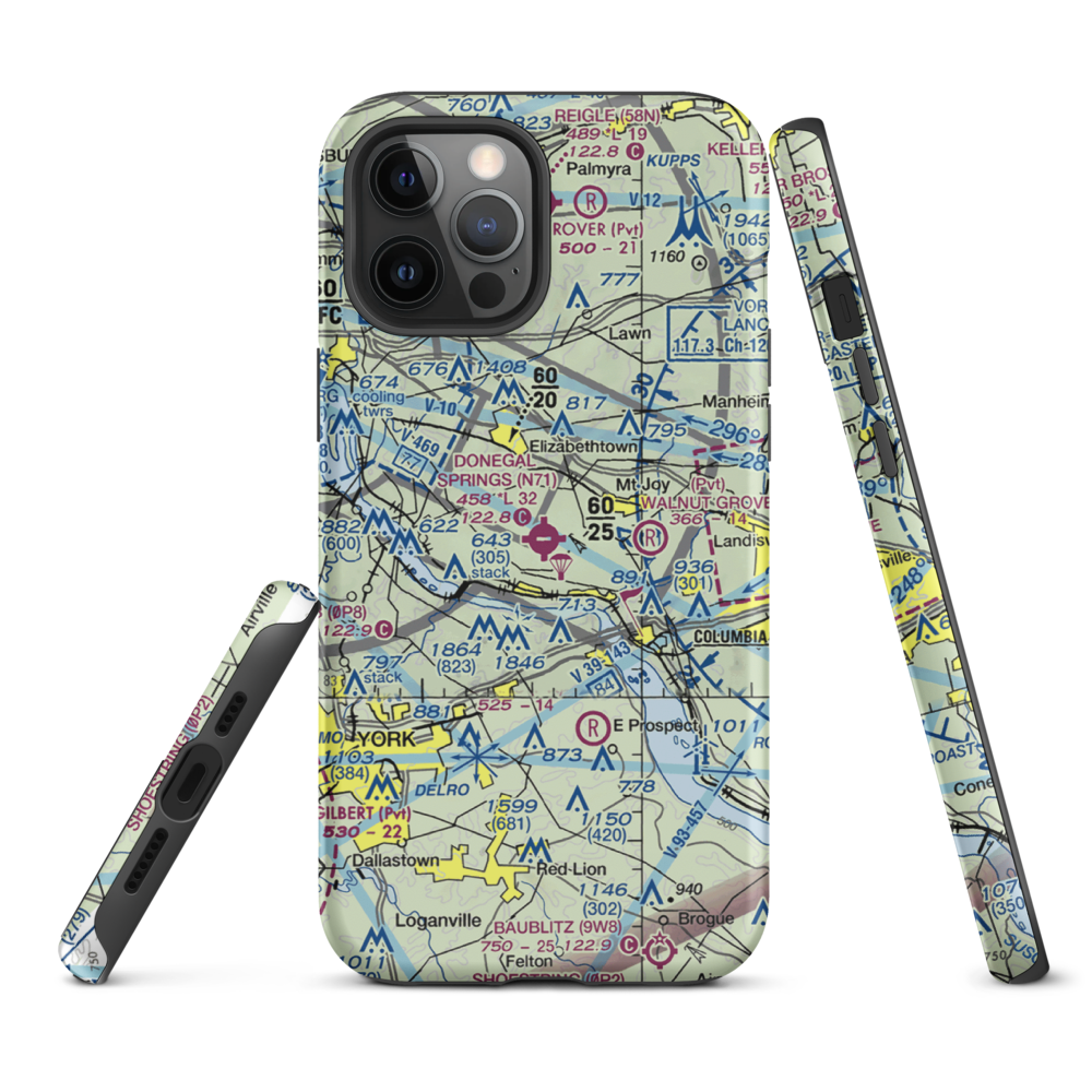 Donegal Springs Airpark (N71) VFR Sectional  Tough iPhone Case iPhone 12 Pro Max model shown