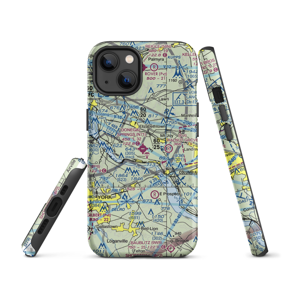 Donegal Springs Airpark (N71) VFR Sectional  Tough iPhone Case iPhone 13 model shown