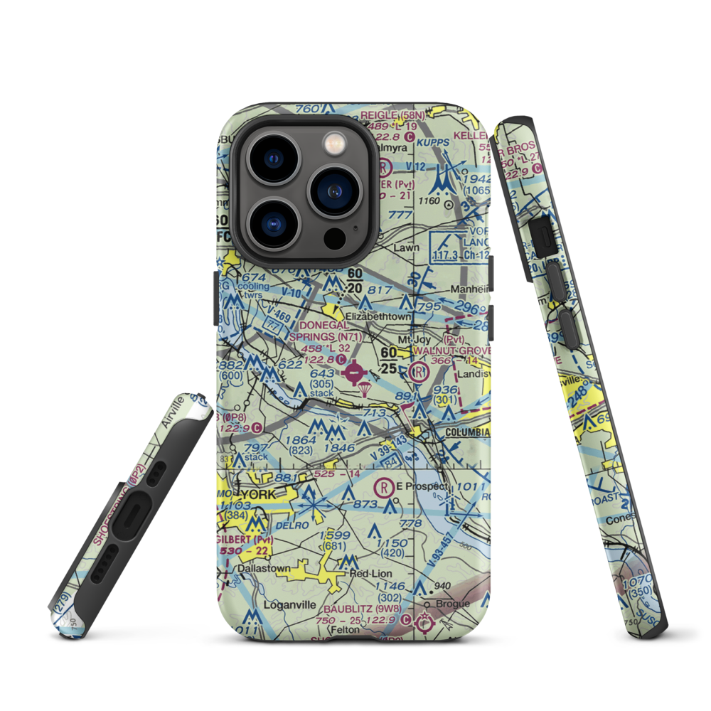 Donegal Springs Airpark (N71) VFR Sectional  Tough iPhone Case iPhone 13 Pro model shown