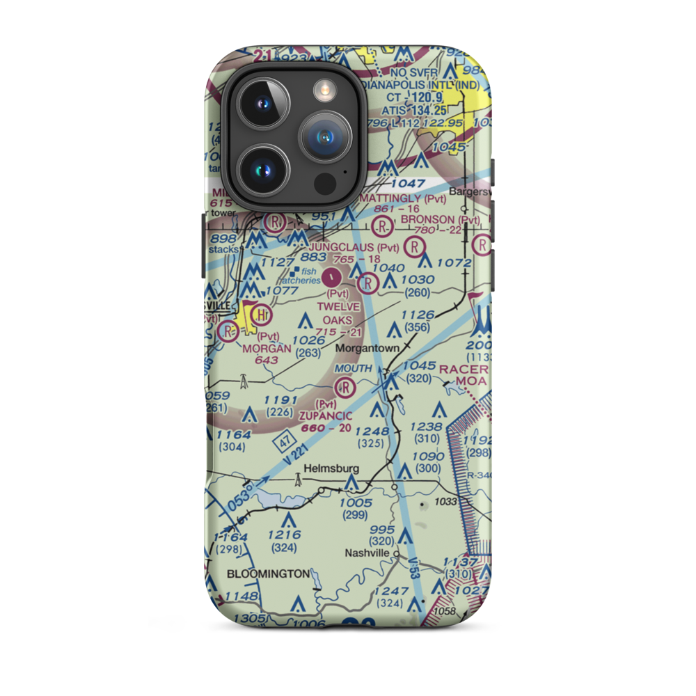 Donica Field (IN99) VFR Sectional  Tough iPhone Case iPhone 16 Pro Max model shown