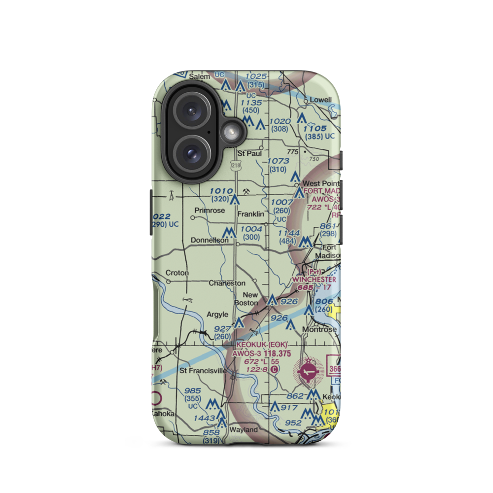 Donnellson Airport (IA65) VFR Sectional  Tough iPhone Case iPhone 16 model shown
