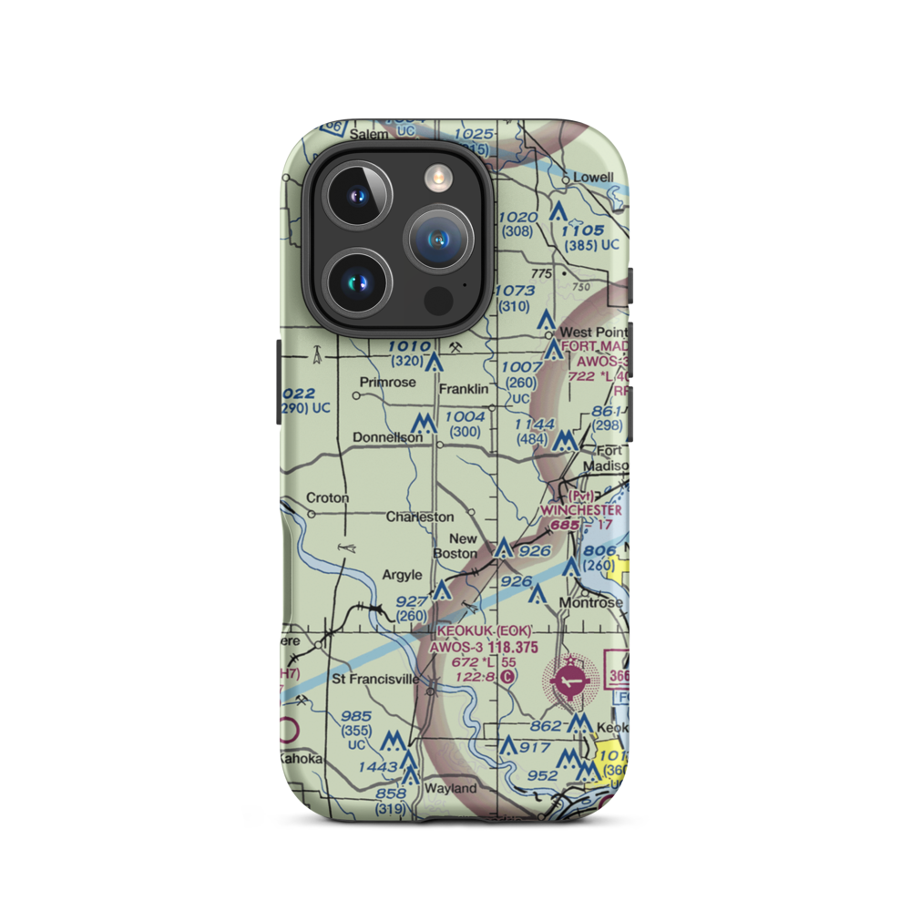 Donnellson Airport (IA65) VFR Sectional  Tough iPhone Case iPhone 16 Pro model shown