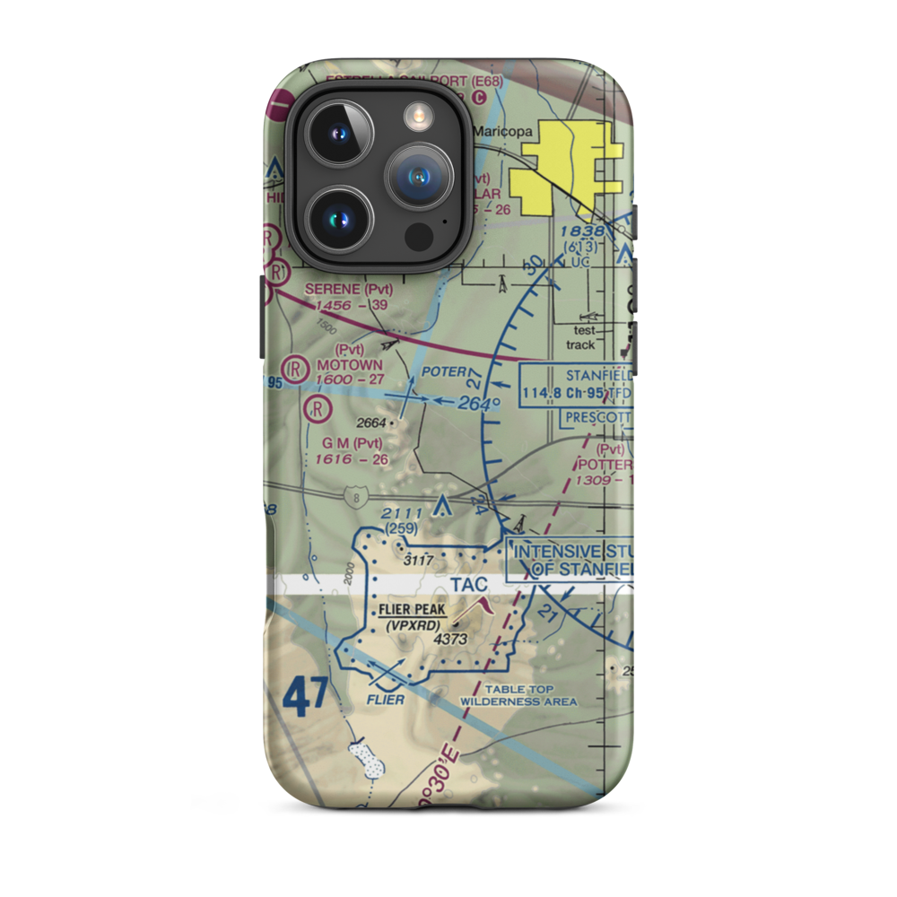 Donnelly Residence Airport (2AZ5) VFR Sectional  Tough iPhone Case iPhone 16 Pro Max model shown
